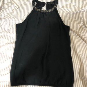Women's EXPRESS black beaded neckline blouse XS